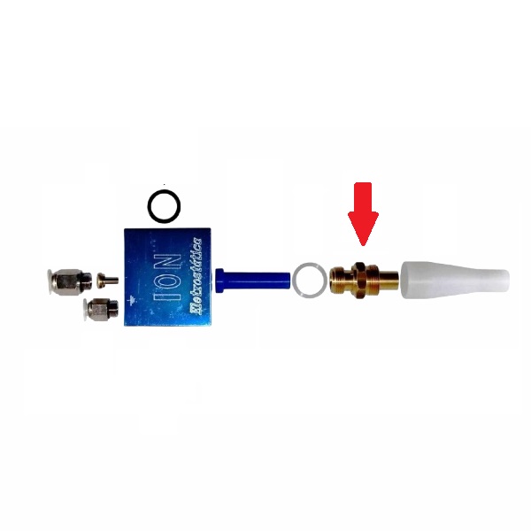 Equipamentos para pintura eletrostática a pó – Peça de fixação do ejetor câmara quadrada