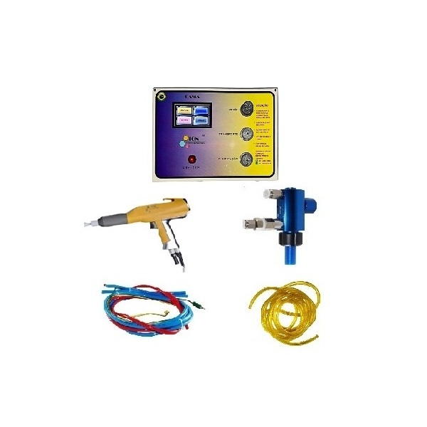 Equipamentos para pintura eletrostática a pó – Equipamento Gama Fonte + Pistola + Câmara + chicote pneumático+ Mangueira